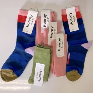NWT! Hooray Sock Co Set of 6 Pairs of Women’s Crew Socks